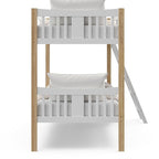 Storkcraft Caribou Bunk Bed Twin Over Twin Bunk Bed (White with Natural) - GREENGUARD Gold Certified, Converts to 2 Individual Beds