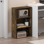 Furinno Basic Book Shelf, 3-Tier Bookshelf, Cube Storage Organizer Bookcase with Open Shelf, 7 x 17 x 26, for Living Room, Bedroom, Home Office, Amber Pine