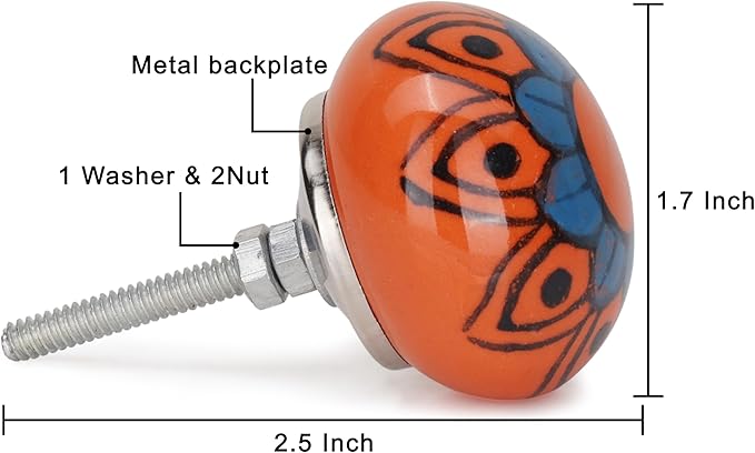 Cabinet Multicolor Assorted Ceramic Drawer Pull Handle Kitchen Cupboard Wardrobe Knob Boho Room Decorative Furniture Hardware Dresser Drawers Knobs-Pack of 20