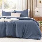 Litanika Comforters Bluish Grey Twin/Twin XL Size, 2 Pieces Lightweight Solid Bedding Set & Collections, All Season Fluffy Bed Set (66x90In Comforter & 1 Pillowcase)