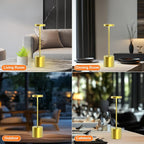 Cordless Table Lamp – 2 Pack Rechargeable Table Lamps, 5000mAh Battery Operated Lamp with 3-Color Dimmable Light, Outdoor Table Lamp for Bedroom, Restaurant, Patio, Home Décor (Gold)