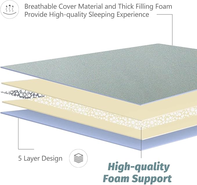 MAXYOYO Japanese Futon Mattress Floor Mattress Sleeping Pad Foldable Bed Roll Up Camping Cushion Floor Lounger Bed Couches and Sofas Couch Topper, Green Floral, Queen Size