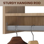 ROOMTEC 31.5" Double Hanging Closet Unit, Modular Closet System with Hanging Rod, Wardrobe Organizer for Bedroom or Walk-in Closet, Wall Mounted, Customizable Clothes Storage Unit, Wood