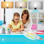 Cotanic Dimmable LED Candelabra Bulb with E12 Small Base, C35 Ceiling Fan Light Bulbs, 5000K, 4W, 60W Equivalent, 600LM, 12 Pack, Vintage Candle Lightbulb for Chandelier, Sconce, Porch Lights