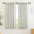 RYB HOME Flax Linen Curtains for Living Room Bedroom, Light Filtering Airy Lightweight Privacy Protected Decor for Sliding Glass Door Home Office, W 52 x L 90 inch, 2 Pcs, Sage Green