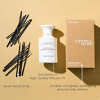 M&SENSE Minimalist Large Reed Diffuser 300ml, Lavender Rosemary Scented with Natural Essential Oils, Long Lasting with 7 Sticks, Non-Toxic Home Fragrance for Bedroom, Bathroom Decor