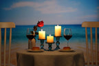 GMWD 3 Pcs Glass Candle Holder Set Clear, Green Candlesticks Holders Pillar Taper Candles Tealight Stand for Wedding Centerpieces Home Decorations Dining Table