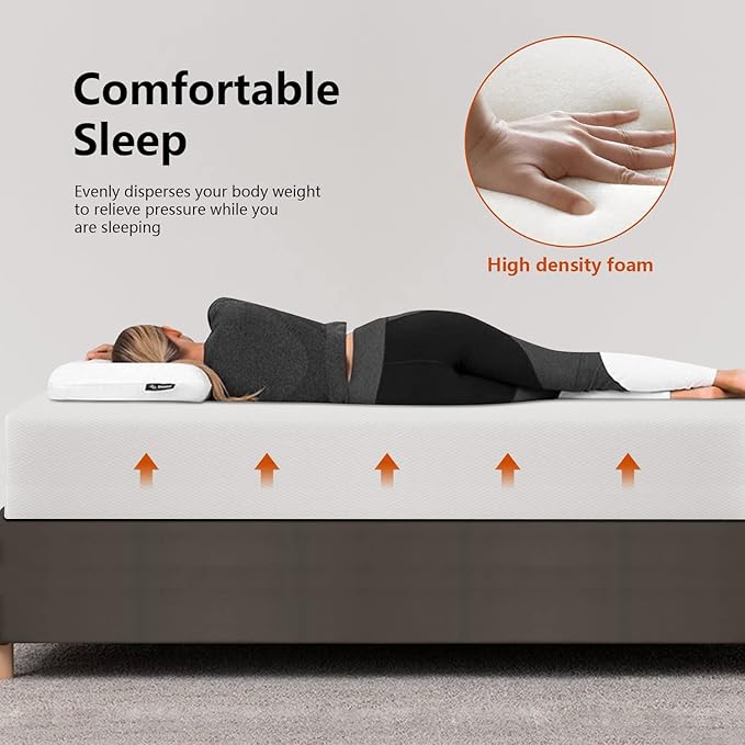 PayLessHere Twin Mattress 12 Inch Gel Memory Foam Mattress with Breathable & Washable Soft Fabric Zippered Cover,Supportive & Pressure Relief Bed Mattress,CertiPUR-US Certified,White,Fiberglass Free