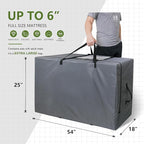 Cuddly Nest Folding Mattress Storage Bag - Heavy Duty Carry Case for Tri-Fold Guest Bed (Fits 6" Full Mattress,Grey)