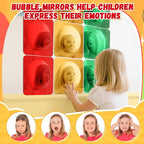 Geiserailie 9 Pcs Christmas Sensory Wall Mirror Acrylic Bubble Mirror Toys for Classroom Calming Corner Items - Sensory Room Have Visual, Tactile Stimulation (6 x 6 Inch,Red,Yellow,Green)