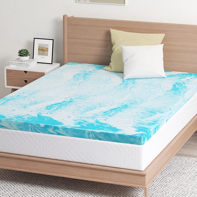 EGO Topper 3 Inch Twin XL Memory Foam Mattress Topper, Cooling Gel Foam Mattress Topper for Pressure Relief, Ventilated Design Bed Topper in a Box, CertiPUR-US Certified, 38"×80", Medium