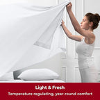 Mellanni Twin Sheets Set - 3 PC Iconic Collection Bedding - Hotel Luxury, Extra Soft, Cooling Bed Sheets - Wrinkle, Fade, Stain Resistant (Twin, White)