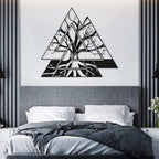Metal Viking Wall Decor, Tree of Life Metal Wall Art, Norse Viking Decor, Norse Pagan Decor, Pagan Wall Decor, Tree of Life Wall Sculpture, Scandinavian Home Decor, Godly Home Decor (Gold, 24"x14"|60x60cm)