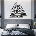 Metal Viking Wall Decor, Tree of Life Metal Wall Art, Norse Viking Decor, Norse Pagan Decor, Pagan Wall Decor, Tree of Life Wall Sculpture, Scandinavian Home Decor, Godly Home Decor (Black, 28"x28"|70x70cm)