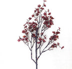 JAKY-Global Babys Breath Silk Artificial Flowers Burgundy 6 Bundle Fall Stems Fake Plants Decor Wedding Party Decoration Bouquets Real Touch DIY Home Garden,Farmhouse,Living Room (Autumn Red-6pcs)