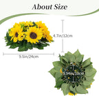 BLOSMON Sunflowers Artificial Flowers Centerpieces - 6 Pcs Fake Yellow Sunflower Flowers Ball Center Piece Decoration for Wedding Table Silk Kissing Floral Arrangements for Home Party Event DIY Decor