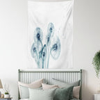 Ambesonne Flower Tapestry by Ambesonne, Unusual Image of Dandelions on Simple Background Uv Style Negative of Nature Art, Wall Hanging for Bedroom Living Room Dorm, 40 W X 60 L Inches, Teal White