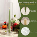 Hurricane Glass Candle Holders, Set of 4 Candlestick Holders for Taper Candle with 11.8" Tall Windproof Cylinder Covers Candle Stand Bulk for Table Centerpieces on Wedding Birthday Housewarming Decor