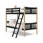 Storkcraft Caribou Twin-Over-Twin Bunk Bed (Black with Natual) – GREENGUARD Gold Certified, Converts to 2 Individual Beds