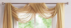 LinenZone Gold Window Scarf Valance in 360 Inch Size. Use Window Scarves as Canopy Bed or Backdrop Curtains, Curtain Scarf, or Sheer Fabric for Draping. (Amazing 55 x 360, Gold)