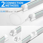 CNSUNWAY LED Shop Lights 2FT, 20W 5000K Daylight White Under Cabinet Lighting, V-Shaped Linkable T8 Tube Light Fixtures, Shop Light for Workbench, Kitchen, Workshop, ETL Listed(6 Pack)