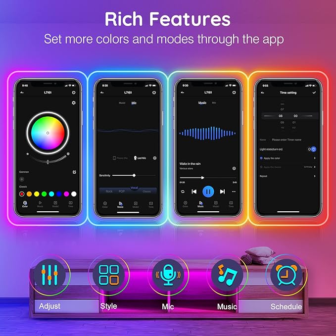 AILBTON 32.8Ft Neon Rope Lights,Flexible Led Rope Lights Control with App/Remote,Multiple Modes Rope Lights,IP65 Outdoor RGB Led Neons Lights,Music Sync Gaming Led Neon Light Strip for Bedroom Decor