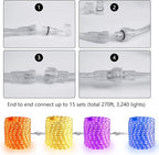 Brizled Purple Rope Lights, 18ft 216 LED Purple Halloween Lights, 120V Plugin Rope Light Connectable, Indoor Outdoor Halloween Light, Waterproof Holiday Lighting for Patio Xmas Deck Pool Camping Decor