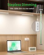 Plug-in Under Cabinet Lighting, Dimmable Counter Lights for Kitchen, 2pcs 12 Inch, Cold White 6000K Linkable USB Led Closet Light, Wired Indoor Night Lights Bar for Desk, Sink,Workbench
