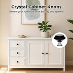 DEELF 25 Packs Kitchen Cabinet Knobs, 30 mm Crystal Cabinet Knobs, Diamond Dresser Handle Drawer Pulls, Dresser Knobs for Cabinets and Drawers, Black