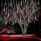 Kwaiffeo Multicolor Icicle Lights Outdoor, Waterproof 40-Tube Meteor Shower Lights for Christmas New Year Party Outside Decor, Equivalent to 5 Sets of 8-Tubes