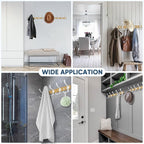 TICONN Wall Mounted Coat Rack, Five Heavy Duty Tri Hooks All Metal Construction for Jacket Coat Hat in Mudroom Entryway (Wood White, 1-Pack)