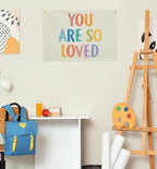 You Are So Loved-Nursery Rectangular Canvas Banner-Boho Flag Wall Sign Decor for Toddler Boy Girl Kids,Baby Room Above Crib Bedroom Playroom Reading Room Decor-Baby Shower Birthday Christmas Gift