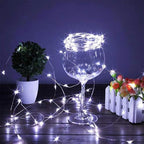YJFWAL 24 Packs Fairy Lights Battery Operated, LED String Lights 10.2FT 30LEDs Waterproof Copper Wire Firefly Light, Mini Starry Moon Lights for DIY Crafts Wedding Party Christmas Decor (Cool White)