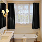Lazzzy Velvet Blackout Curtains Thermal Insulated Room Window Drapes Super Soft Luxury Curtains for Living Room Bedroom Rod Pocket 2 Panels, Black, 52" W x 72" L