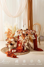 Ling's Moment 41" Tall Fall Free Standing Artificial Flowers Arrangements 2 pcs Wedding Arch Altar Stage Decorations Rust Sepia For Ceremony Reception Rose Fake Floral Party Outdoor Centerpieces Decor