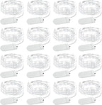 Olafus 16 Pack Fairy Lights Battery Operated, IP68 Waterproof Mini String Light, 7ft Small LED Bottle Light for Wedding Vase Centerpieces Table Decorations Christmas Indoor Party Jars Gift Cool White