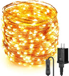 Moobibear LED String Lights 99ft UL Listed Plug in Fairy Lights 300 LED Warm White Waterproof Copper String Lights with ON/Off Switch for Bedroom Patio Birthday Wedding Valentines Day Decor