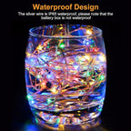 btfarm 30 Pack Fairy Lights Battery Operated [3 Modes], 7ft 20 Led Twinkle String Lights Waterproof Bulk Small Mini Sliver Wire for Christmas Mason Jars Wedding Table Centerpiece, Warm White/Colorful