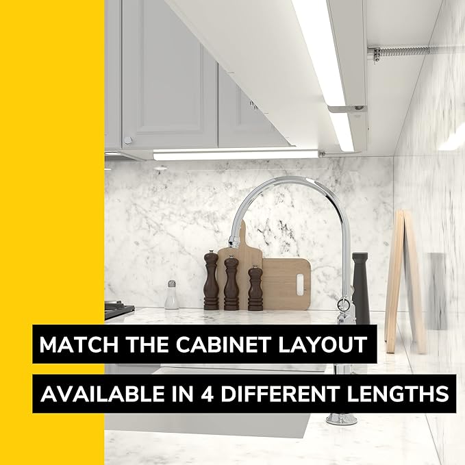 GETINLIGHT 24-inch Hardwired Only LED Under Cabinet Lighting, Daylight White(5000k), Dimmable, Matte White Finished, ETL Listed, IN-0201-13-WH-50
