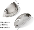 khtumeware 10 Pack 2-1/2" Drawer Pulls Brushed Satin Nickel Cabinet Cup Pulls Kitchen Hardware Cabinet Handles Drawer Handles Knobs 2.5 inch Hole Center