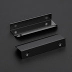 Ravinte Hardware 8 Pack Black Cabinet Handles, 4 Inch (102mm) Finger Edge Pulls, 3 Inch Hole Center, Finger Pulls for Cabinets
