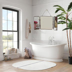 30 * 60cm Modern Tri-Fold Glass Mirror with Chain, Foldable Vanity Makeup Mirrors, Home Wall-Mounted Bathroom Mirror with Metal Frame for to See Back of Head