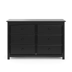 Storkcraft Kenton 6 Drawer Double Dresser (Black) – Dresser for Kids Bedroom, Nursery Dresser Organizer, Chest of Drawers for Bedroom with 6 Drawers, Universal Design for Children’s Bedroom
