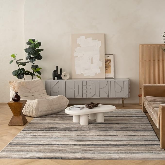 RUG BRANCH Havana 8' x 11' (7'9" X 10'8") Scandinavian Indoor Area Rug, Contemporary, Blue Brown - Living Room, Bedroom, Dining Room, and Kitchen