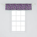 Ambesonne Botanical Window Valance, Green Field Full of Burgeoning Pansy Inflorescence Garden Flourish Bedding Plants, Curtain Valance for Kitchen Bedroom Decor with Rod Pocket, 54" X 12", Purple