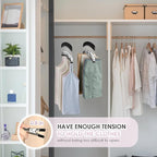Leggings Hangers, Wooden Closet Hanging Leggings Storage Organizer Scarf Hangers with 24 Clips, 360° Swivel Hook, Black, 2 Pcs