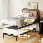 D&H FURNIMMT 7 Inch Twin Size Box Spring, Heavy Duty Metal Box Spring Bed Base with Fabric Cover, Mattress Foundation, Easy Assembly, Noise Free（Twin）