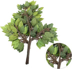 GTIDEA 12 Pcs Ficus Tree Leaves Branches Artificial Greenery Stems Silk Green Leaves Plants for Wreath Benjamina Tree Indoor Outdoor Porch DIY Wedding Christmas Party Farmhouse Wall Decor (24.04 Inch)