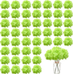 100PCS Artificial Hydrangea Flowers, Fake Flowers Silk Hydrangea Full Flowers Heads with Stems for Wedding Home Party Shop Baby Shower Decor (Green)