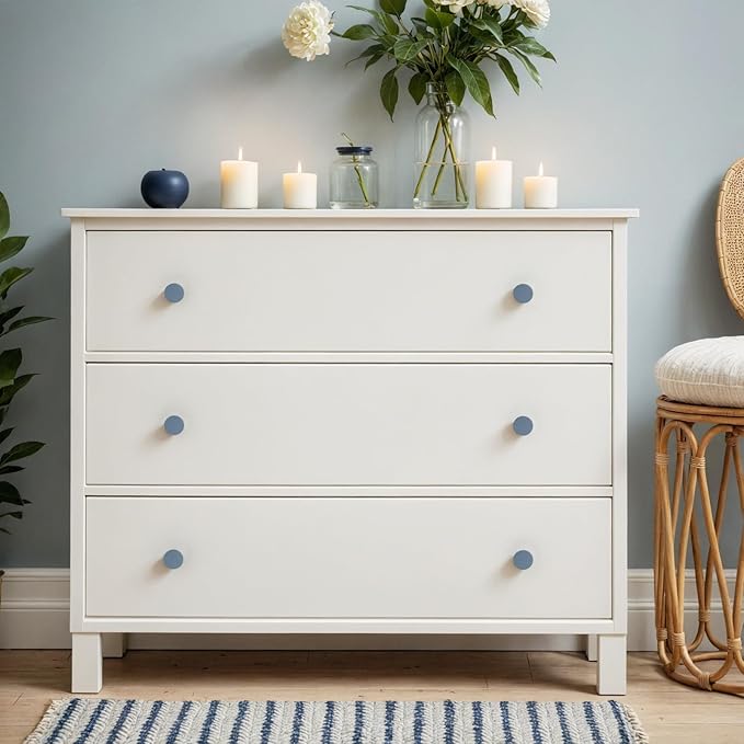 Ravinte 20 Pack Cabinet Knobs Light Blue Kitchen Cabinet Knobs Round Dresser Drawer Pulls Closet Door Pulls 1-1/5 Inch
